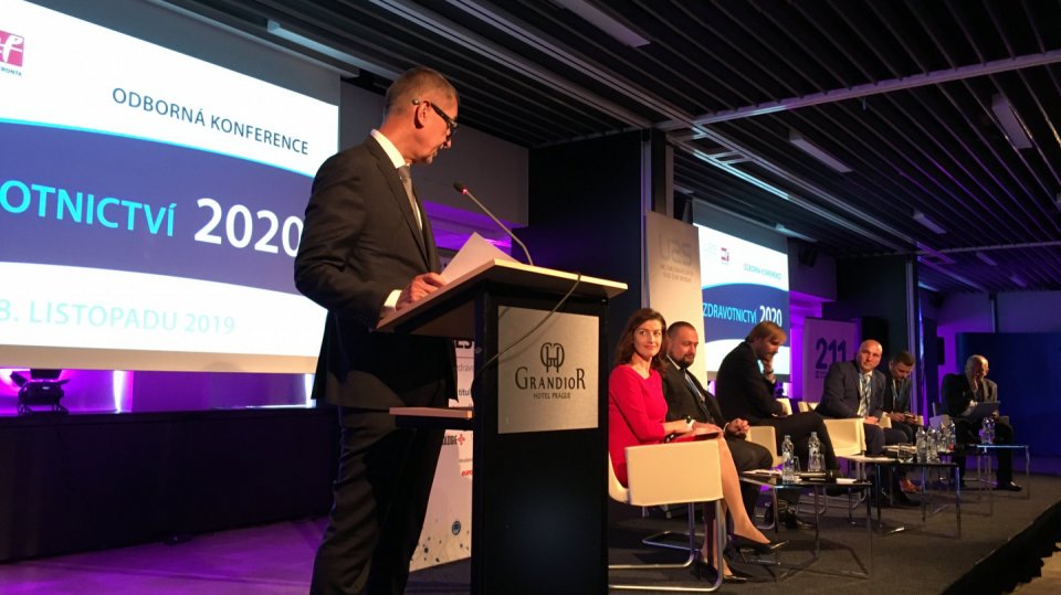 Premiér Andrej Babiš na konferenci k budoucnosti zdravotnictví